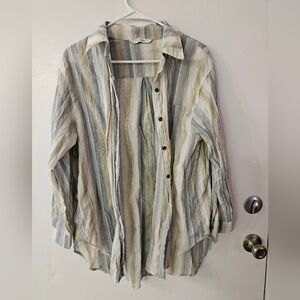 Meiyang Striped Button-Up Shirt